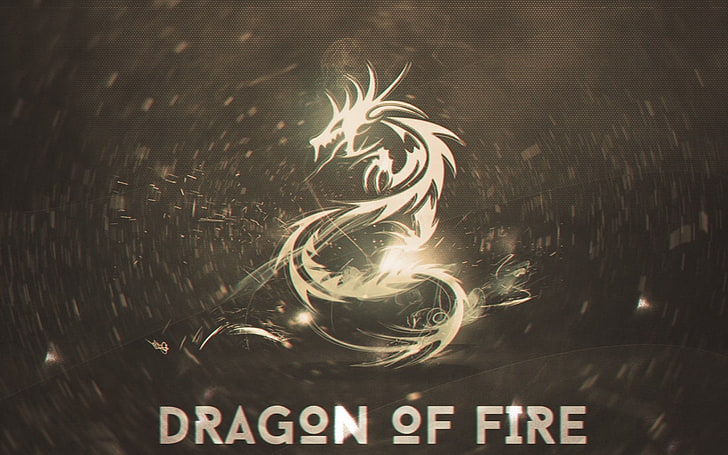 Dragon of Fire illustration, text, motion, illuminated, western script, HD wallpaper