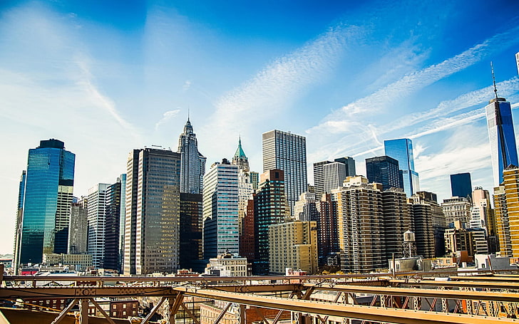 assorted buildings, cityscape, skyscraper, New York City, built structure, HD wallpaper