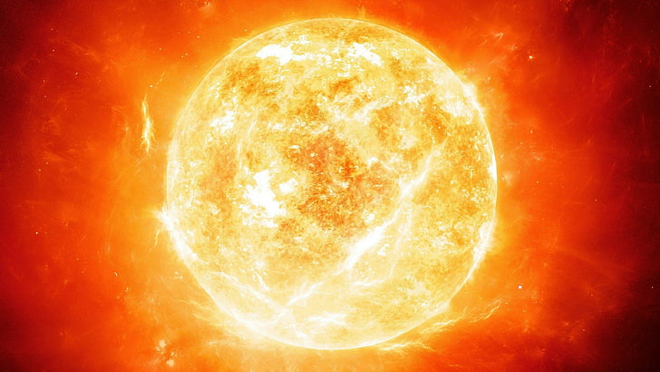 sun, star, astronomical object, burn, orange, universe, outer space, HD wallpaper