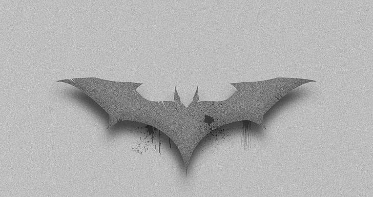 Batman, DC Comics, minimalism, gray, batwing, bat wings, logo, HD wallpaper