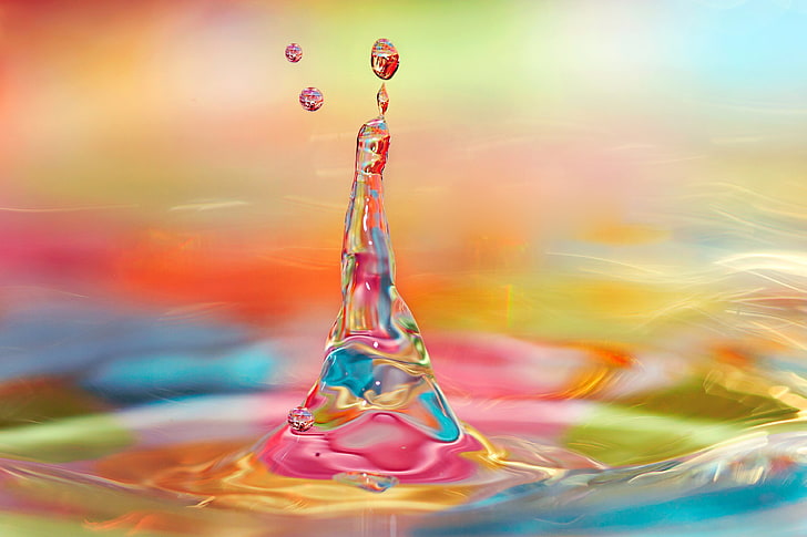 water drop, liquid, spray, splash, splashing, abstract, backgrounds, HD wallpaper