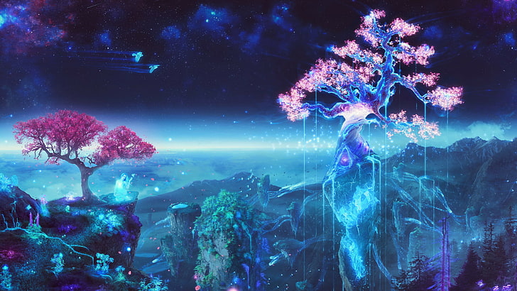 HD wallpaper: anime, magic, night, illuminated, nature, beauty in nature |  Wallpaper Flare
