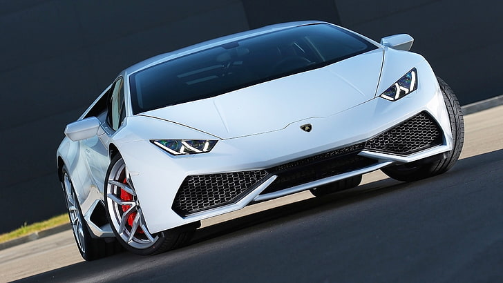white Lamborghini coupe, Lamborghini Huracan, car, transportation, HD wallpaper
