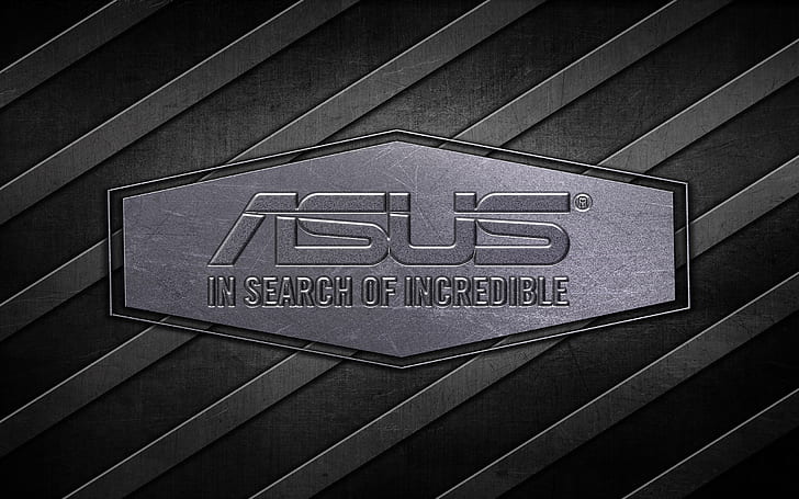 ASUS, logo, digital art, steel