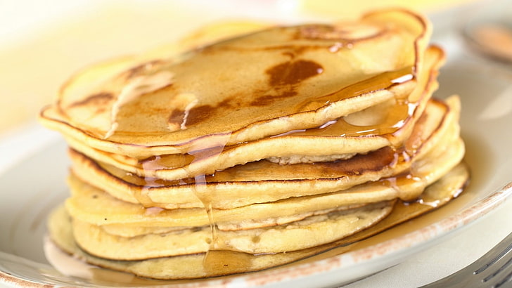 food, pancakes, breakfast, stack, food and drink, bread, close-up, HD wallpaper