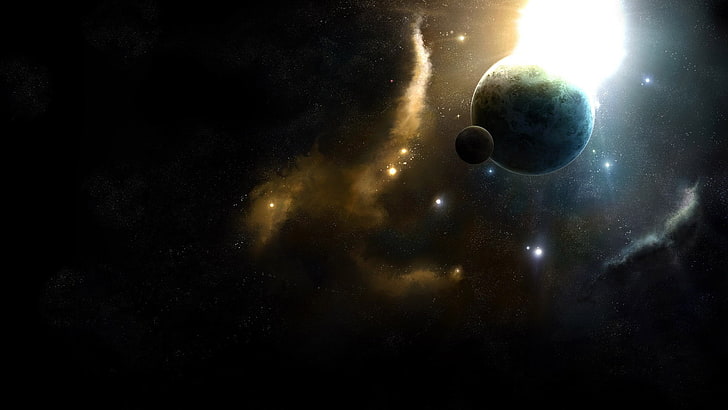space, stars, planet, galaxy, 3D, astronomy, night, sky, star - space, HD wallpaper