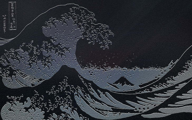 artwork, great, japanese, kanagawa, sea, wave, waves, HD wallpaper