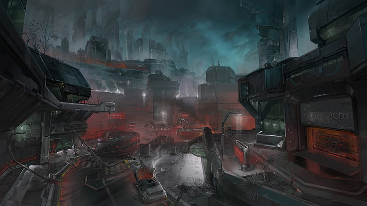 city digital wallpaper, Halo, Halo 3: ODST, futuristic, video games, HD wallpaper