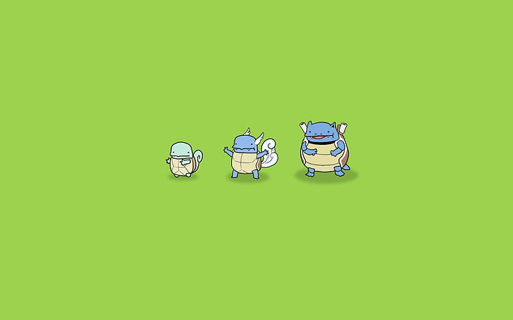 three Pokemon character illustration, Pokémon, video games, Squirtle, HD wallpaper