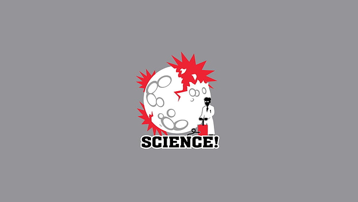 white and red Science wallpaper, simple background, gray, explosion, HD wallpaper