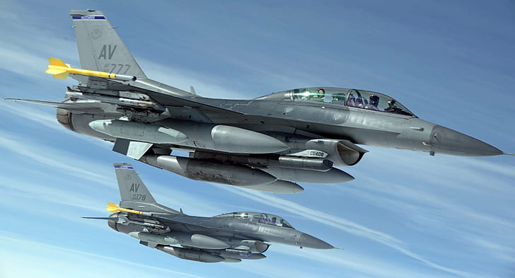 flying, aviation, airplanes, f16, military, jets, HD wallpaper