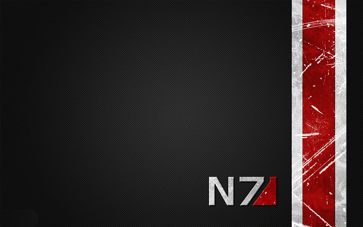 N7 logo, Mass Effect, artwork, video games, communication, sign