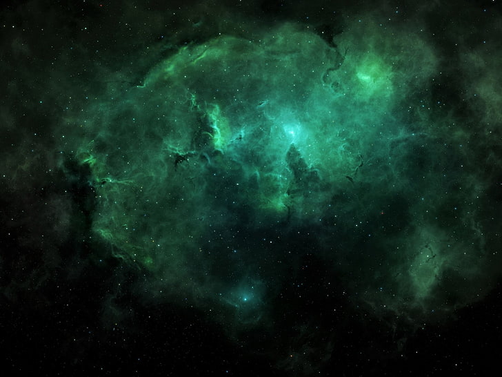 Sci Fi, Nebula, Green, Space, Stars