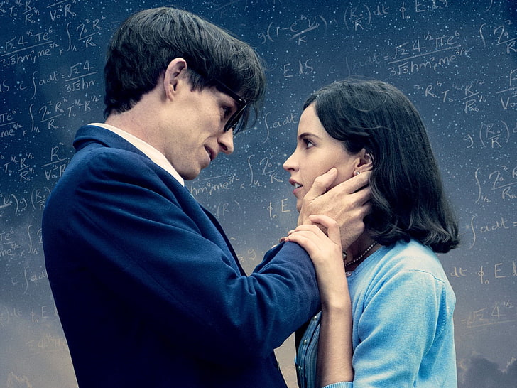 men's blue long-sleeved shirt, the theory of everything, felicity jones