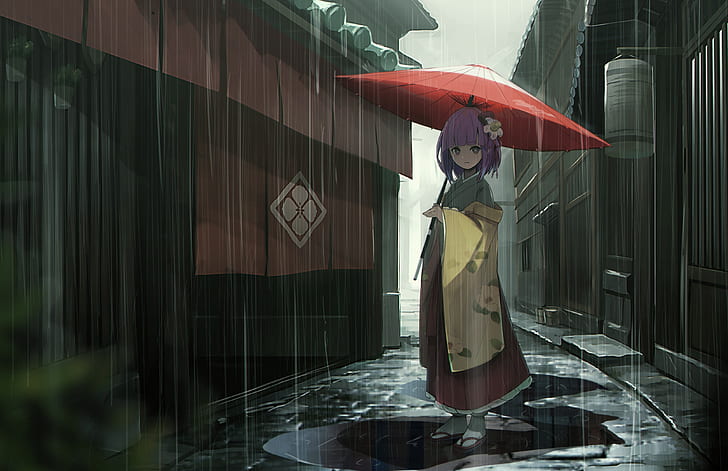 rain-home-umbrella-girl-puddles-hd-wallpaper-preview