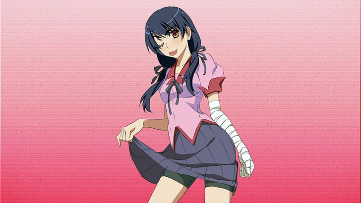 HD wallpaper: Monogatari Series, anime, school uniform, twintails, anime  girls | Wallpaper Flare