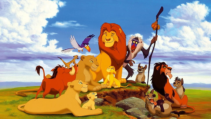 Disney, movies, Mufasa, Nala, Pumba, Rafiki, Simba, Timon, Zazu