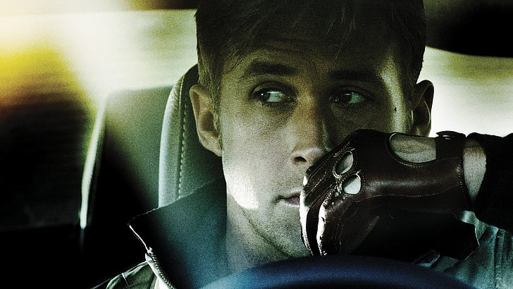 men's black leather glove, Drive, Ryan Gosling, movies, portrait