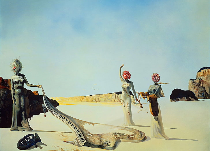 surrealism, picture, Salvador Dali, Three Young Surrealist Women