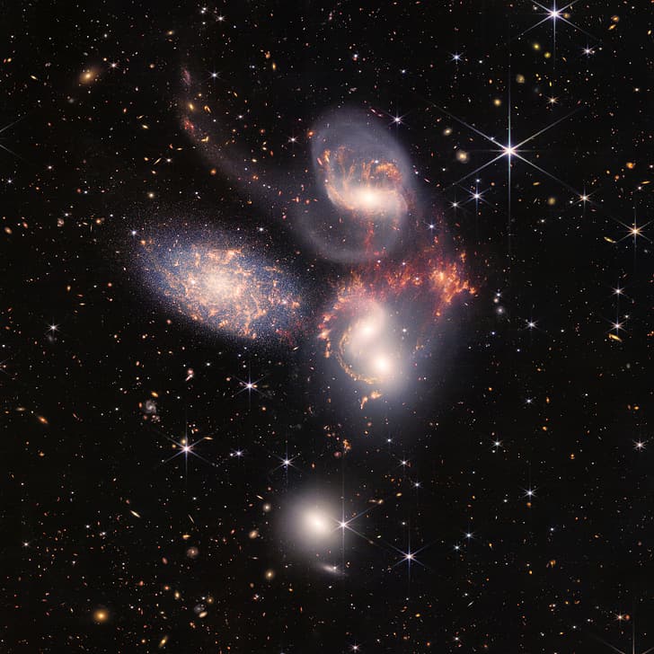 James Webb Space Telescope, Stephan's Quintet, NASA, HD wallpaper