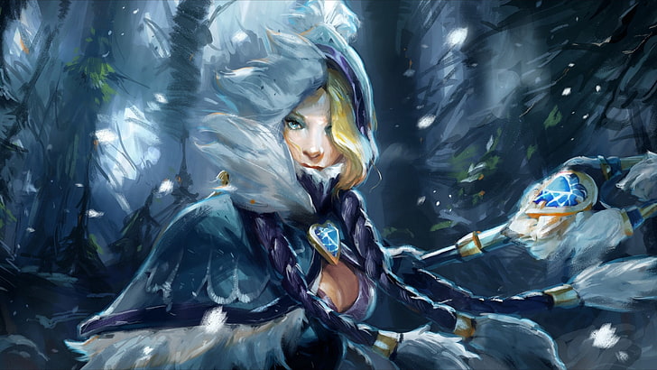 Crystal Maiden wallpaper, Rylai, video games, Dota 2, Defense of the Ancients