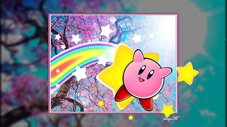 Nintendo, Kirby, video games, artwork, simple background, digital art, HD wallpaper