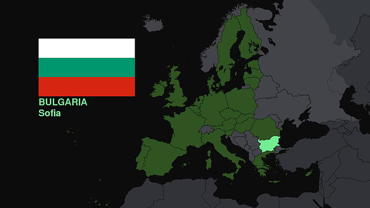 Bulgaria, Europe, map, flag, no people, communication, guidance