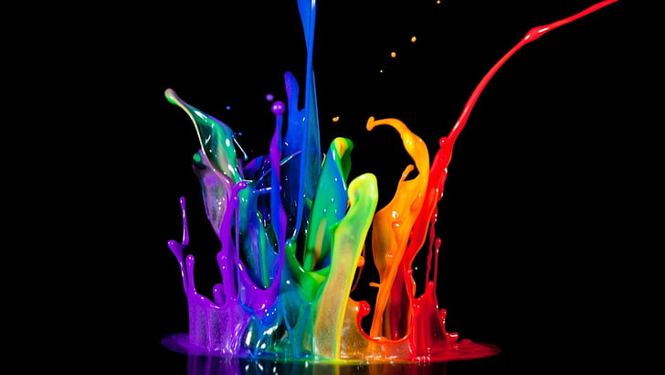 Abstractive rainbow paint splash, HD wallpaper