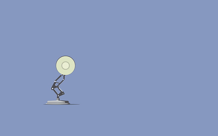 pixar lamp, Pixar Animation Studios, Disney, minimalism, copy space