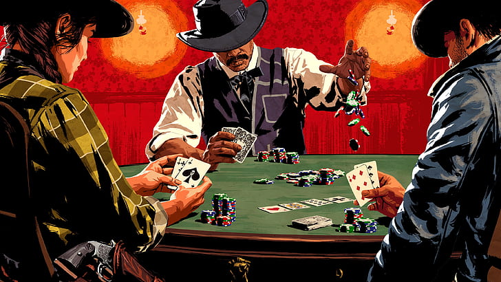 Hd Wallpaper Card Table Chips Wild West Poker Red Dead
