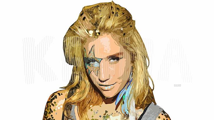 Singers, Kesha, Artistic, Digital Art, Face, Music, Portrait