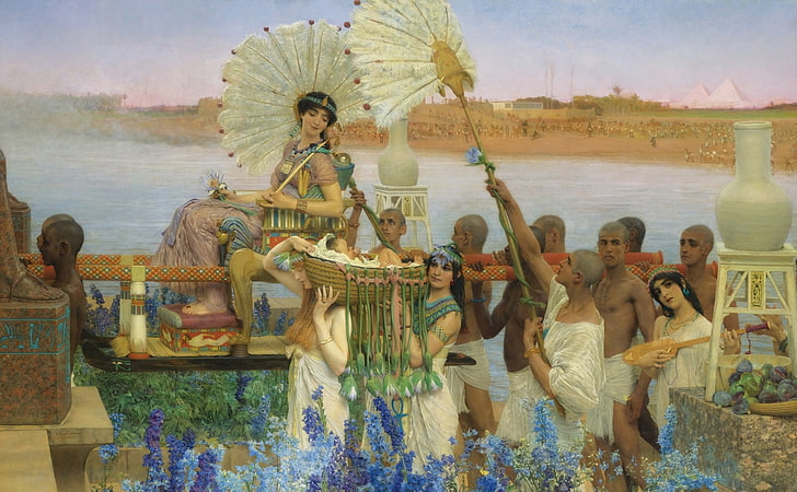 picture, history, mythology, Lawrence Alma-Tadema, The Finding Of Moses, HD wallpaper
