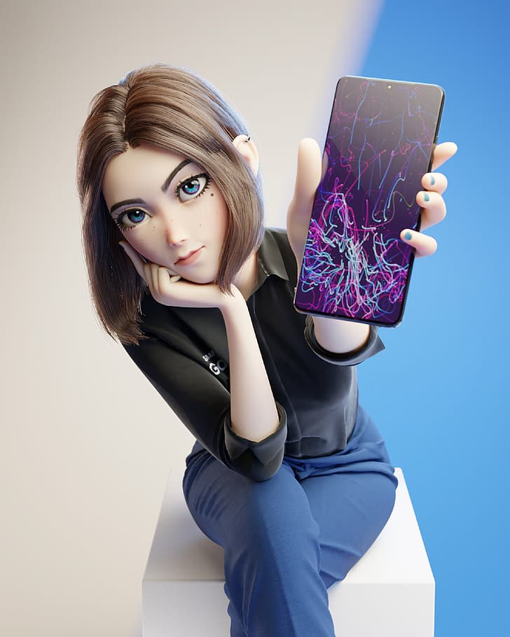 HD wallpaper: Sam (Samsung virtual assistant), 3D graphics, women, brunette  | Wallpaper Flare