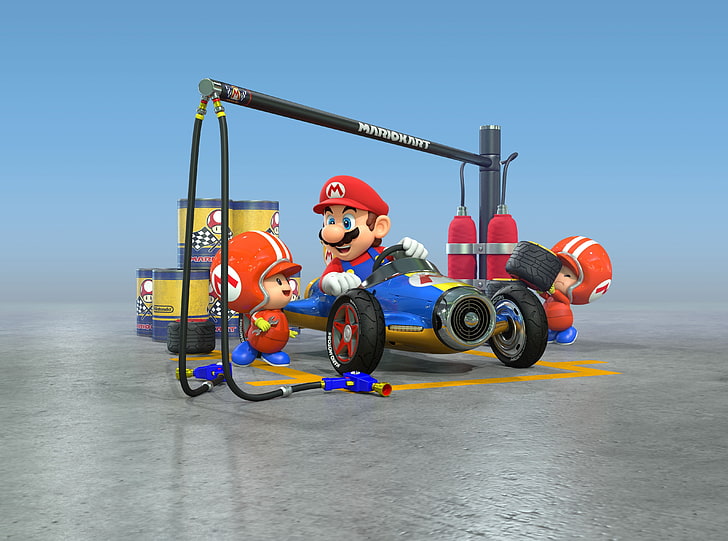 Mario Kart 8, Super Mario Cart wallpaper, Games, 2014, full length