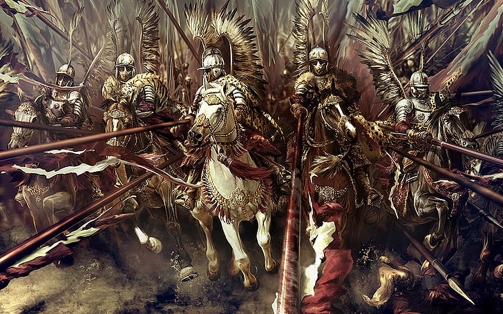 Poland, military, Polish hussar, fantasy art, soldier, war