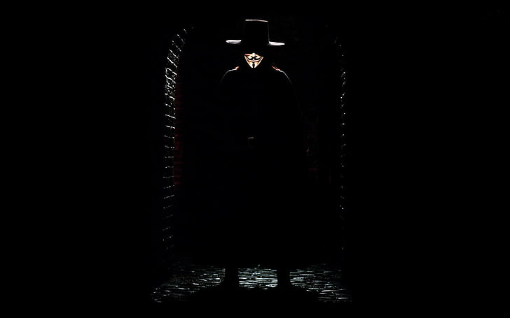 untitled, V for Vendetta, Anonymous, movies, one person, standing, HD wallpaper