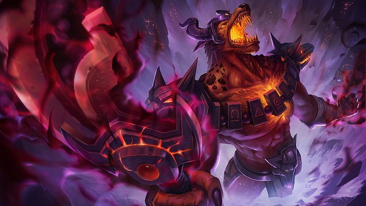 League Of Legends Nasus Infernal Skin Art Hd Wallpapers For Mobile Phones Tablet And Laptop 3840×2160, HD wallpaper
