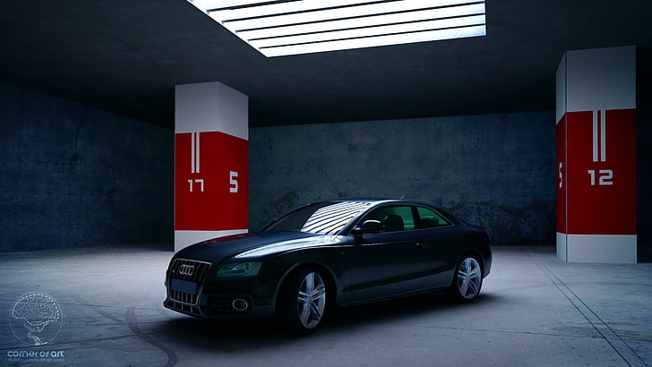HD wallpaper: 3d parking-Car HD Wallpaper, blue Audi sedan, mode of  transportation | Wallpaper Flare