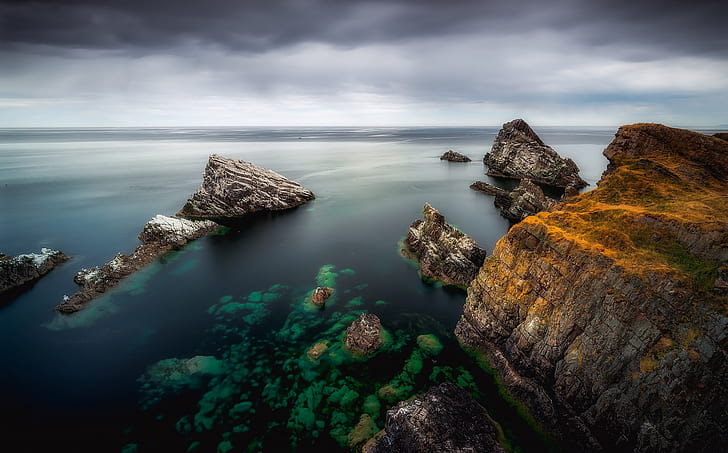 Scotland, coast, sea, nature, HD wallpaper