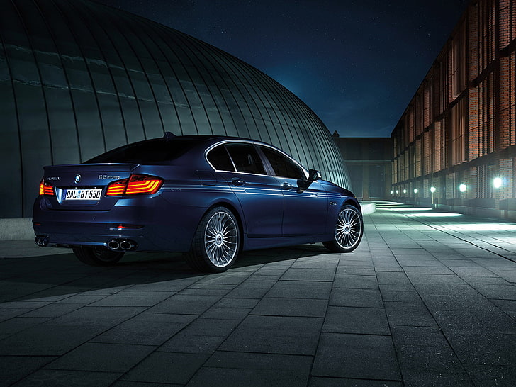 Alpina BMW B5 Bi-Turbo 2014, blue BMW M-Series sedan, Cars, motor vehicle, HD wallpaper
