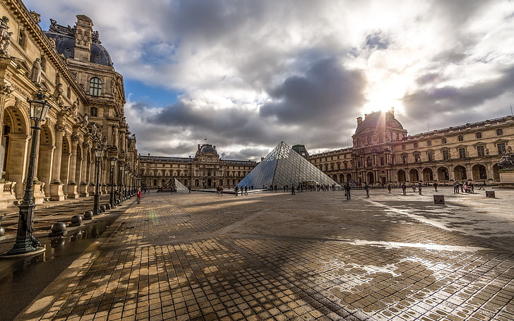 Louvre, Paris, cityscape, HDR, building, architecture, built structure