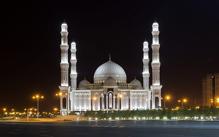 Astana Hazrat Sultan Mosque, white mosque, kazakhstan mosque