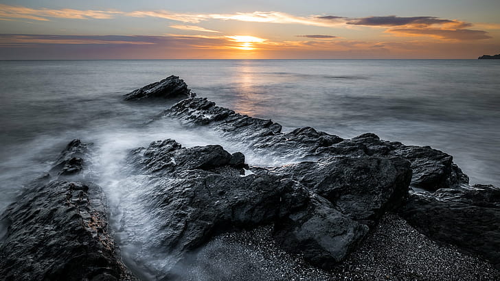 rock formation on seashore, portmarnock, dublin, ireland, portmarnock, dublin, ireland
