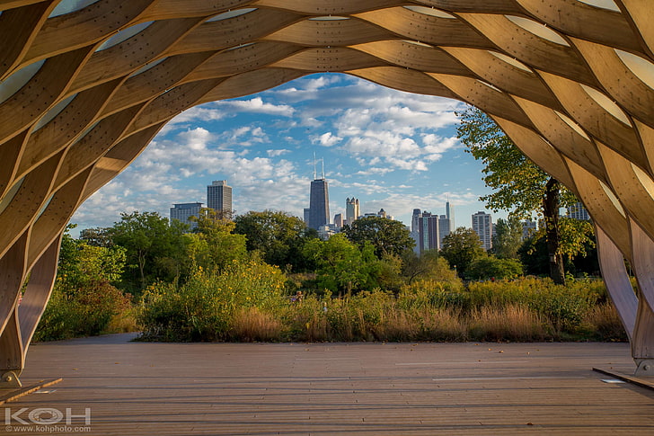 art, chicago, cityscape, johm hancock, lincoln park, magnificent mile, HD wallpaper
