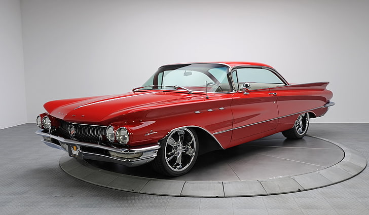vintage red car, buick lesabre, retro, 1960, land Vehicle, luxury, HD wallpaper
