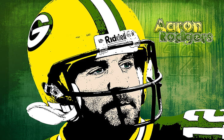 Aaron Rodgers - Green Bay Packers, yellow riddell green bay packers helmet, HD wallpaper
