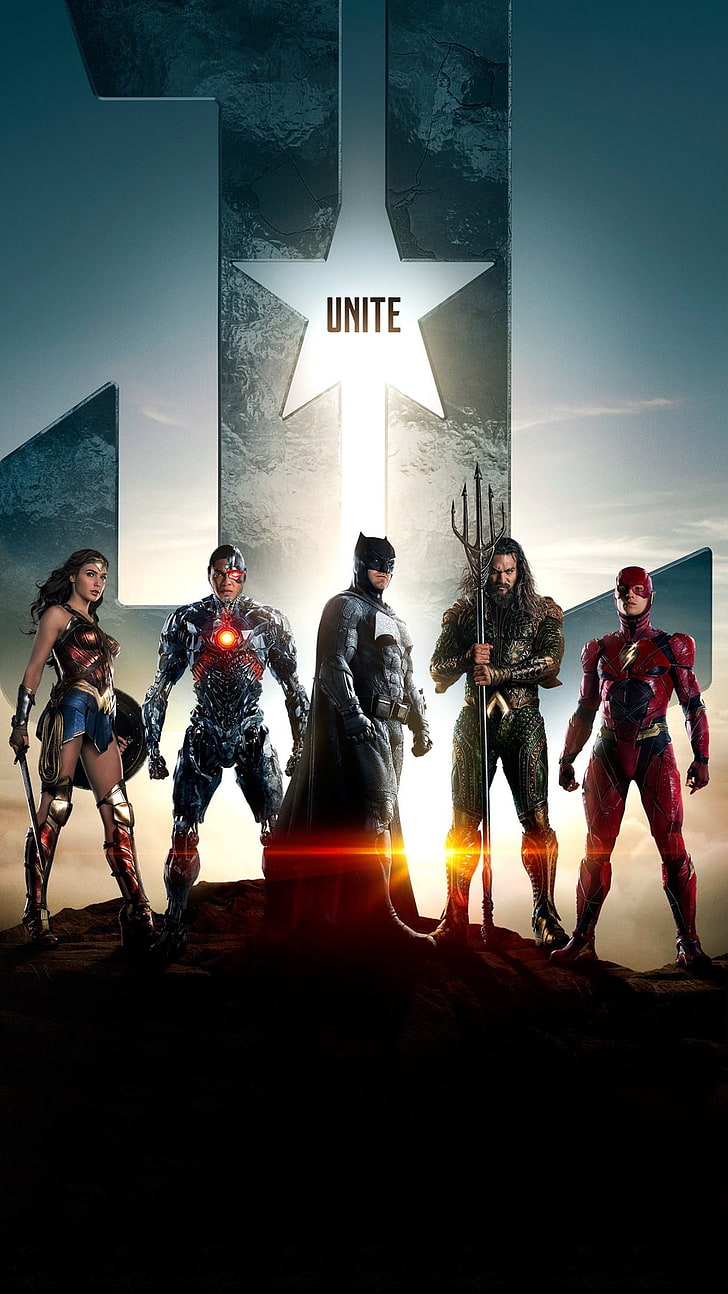 portrait display, Justice League (2017), Batman, Wonder Woman, HD wallpaper