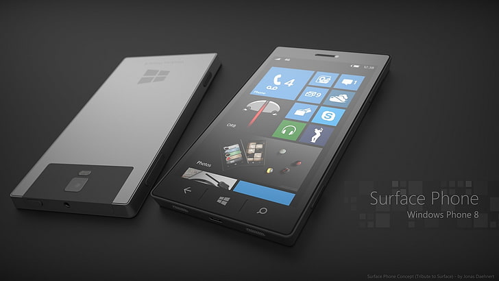 black Surface Phone, technology, Windows Phone 8, studio shot
