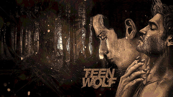 Teen Wolf illustration, MTV's Teen Wolf, Derek Hale, Stiles Stilinski, HD wallpaper