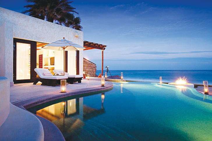 swimming pool, luxury, water, wealth, architecture, sea, tropical climate